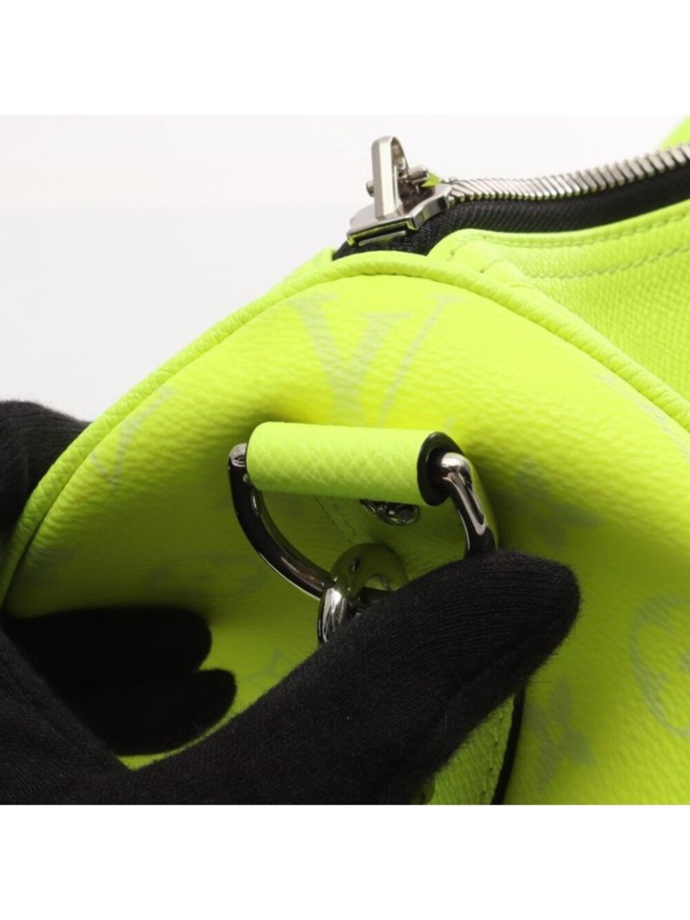 Louis Vuitton Boston Bag Keepall Bandouliere 50 Neon Yellow Leather Canvas - Picture 8 of 10